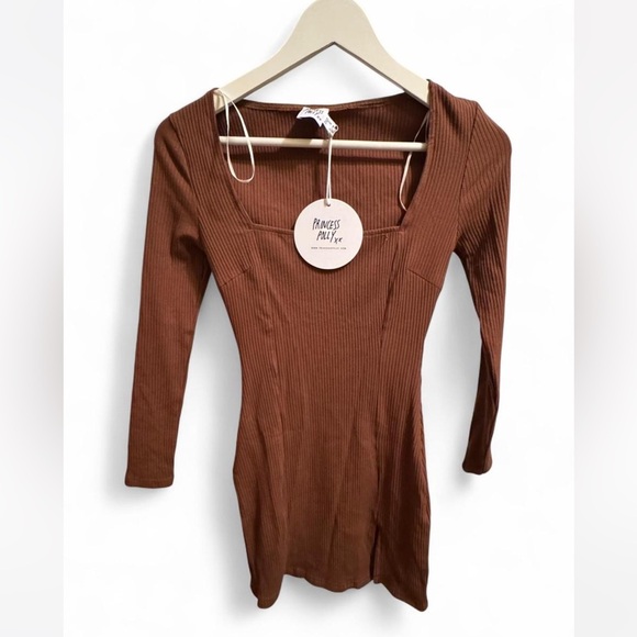 Princess Polly Brown Xena Mini Dress - Picture 1 of 5